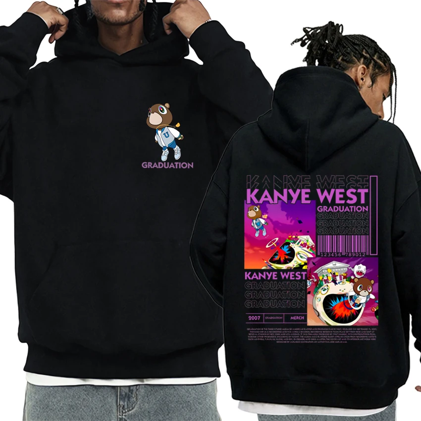 kf S9402943b67164f87b1a8ddb39806f003l Hot sale Kanye West Graduation Bear Hip Hop print Hoodie 2024 Men Women vintage Casual streetwear - Kanye West Shop